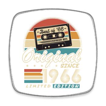 Vintage 1966 Vintage Birthday Retro Gift - Square fridge magnet - white - Front