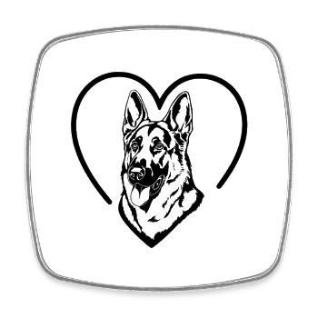 Deutscher Schäferhund Illustration - Viereckiger Kühlschrankmagnet - Weiß - Vorne