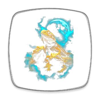 Bearded Dragon Trio - Square fridge magnet - white - Front