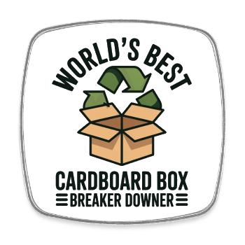 World's Best Cardboard Box Breaker Downer - Square fridge magnet - white - Front