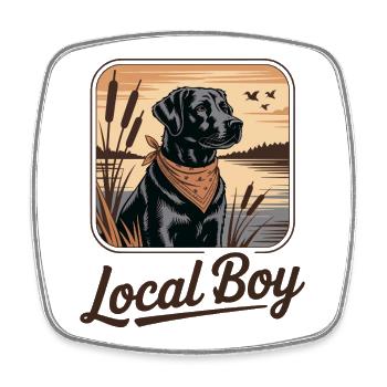 Local Boy Labrador Jagdhund Entenjagd - Viereckiger Kühlschrankmagnet - Weiß - Vorne