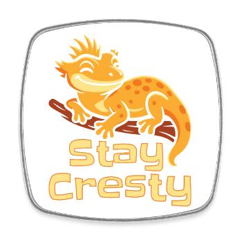 Crested Gecko Reptile Humor Lizard - Square fridge magnet - white - Front