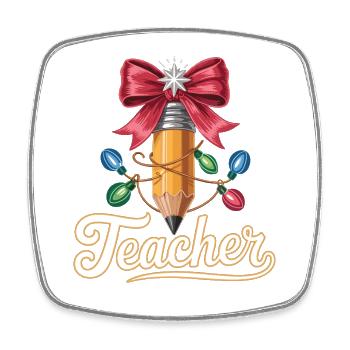 Geschenkidee für Lehrer und Pädagogen Weihnachten - Viereckiger Kühlschrankmagnet - Weiß - Vorne