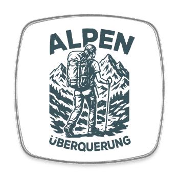 Crossing the Alps - Hiking - Women - Square fridge magnet - white - Front