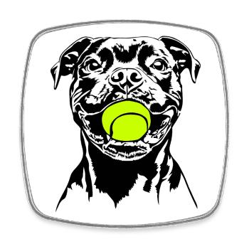 Staffordshire Bull Terrier Balljunkie Wilsigns - Viereckiger Kühlschrankmagnet - Weiß - Vorne