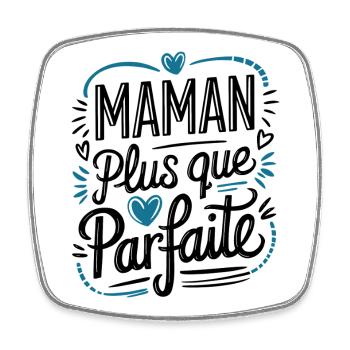 More than perfect mom - Square fridge magnet - white - Front