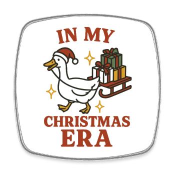 Weihnachtsgans in meiner Weihnachtsära Spaß - Viereckiger Kühlschrankmagnet - Weiß - Vorne