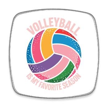 Volleyball is my favorite season - Square fridge magnet - white - Front