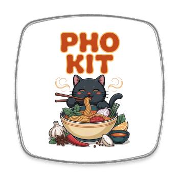 Pho Kit Bol de nouilles Foodie Asiatique - Magnet carré - blanc - Devant