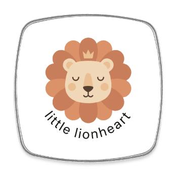 Petite couronne Cœur de Lion - Magnet carré - blanc - Devant
