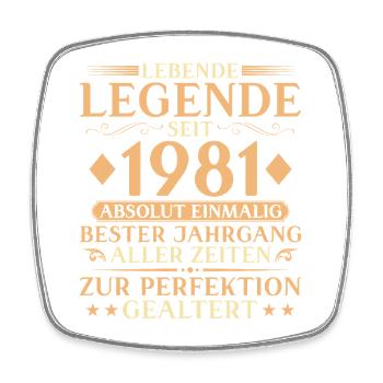 Millésime 1981 Anniversaire 45 ans Cadeau - Magnet carré - blanc - Devant