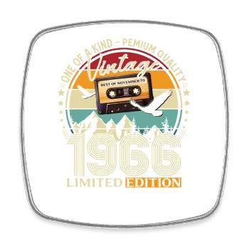 60. Geburtstag Kassette November Jahrgang 1966 - Viereckiger Kühlschrankmagnet - Weiß - Vorne