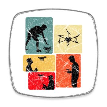 Drones Flying Saying Gift Idea - Square fridge magnet - white - Front