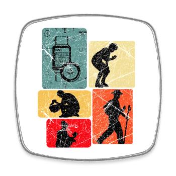 Geocaching - Viereckiger Kühlschrankmagnet - Weiß - Vorne