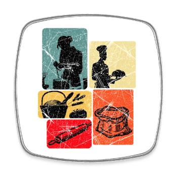 Baker Bakery Funny Saying Bread Gift - Square fridge magnet - white - Front