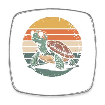 Turtle - Square fridge magnet - white - Front
