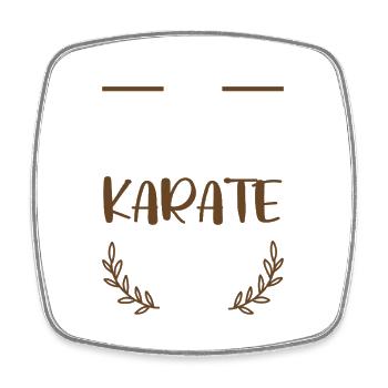 I Love Karate Herz Motiv Zeichnung - Viereckiger Kühlschrankmagnet - Weiß - Vorne