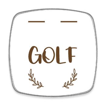 I Love Golf Motiv - Viereckiger Kühlschrankmagnet - Weiß - Vorne