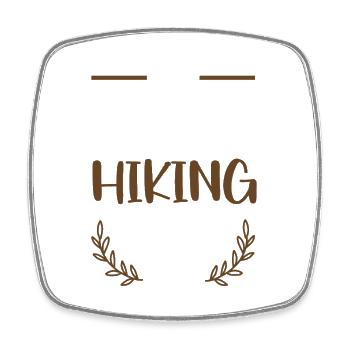 I Love Hiking Motiv mit Herzen - Viereckiger Kühlschrankmagnet - Weiß - Vorne