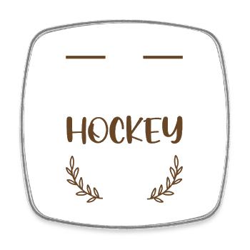 I Love Hockey Herzen Stil - Viereckiger Kühlschrankmagnet - Weiß - Vorne