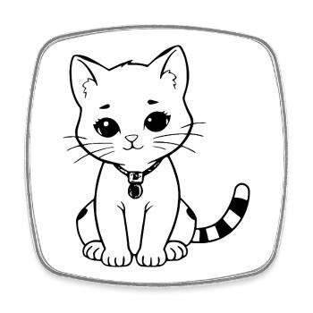 Katze Kätzchen Katzenshirt Geschenk - Viereckiger Kühlschrankmagnet - Weiß - Vorne