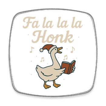 Weihnachtsgans Fa La La La Honk Lustiger Feiertag - Viereckiger Kühlschrankmagnet - Weiß - Vorne