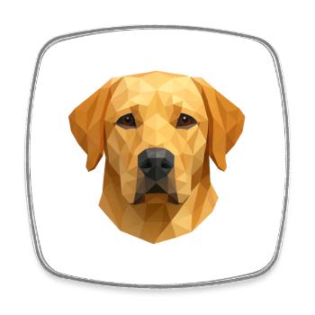Polygon Labrador Retriever Geschenk - Viereckiger Kühlschrankmagnet - Weiß - Vorne