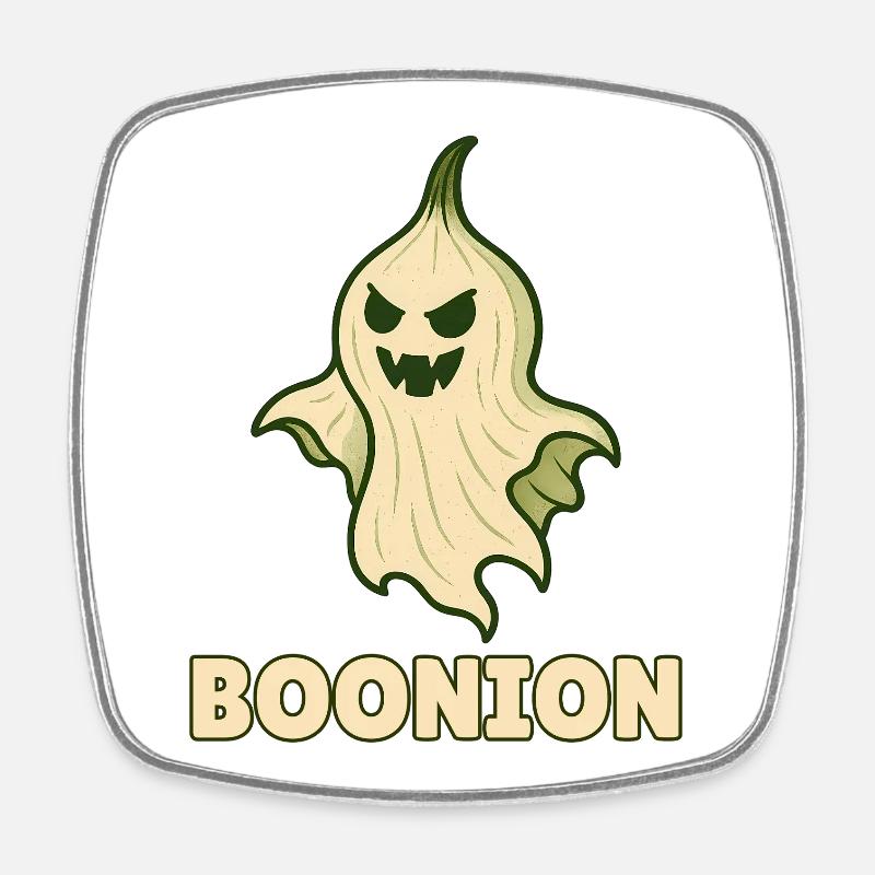 Funny Vegetable Monster – Halloween Fun - Square fridge magnet - white
