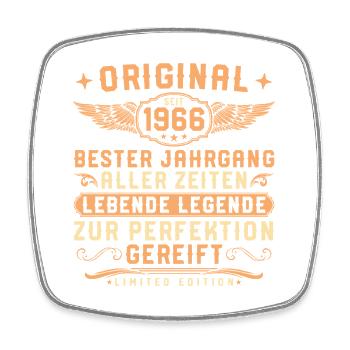 1966 Vintage Living Legend 60th Birthday - Square fridge magnet - white - Front