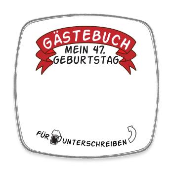 Guestbook My 47th Birthday Gift Idea - Square fridge magnet - white - Front