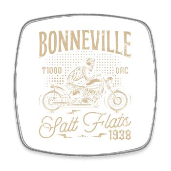 Bonneville Salt Flats Motorcycle Birthday 1938 - Square fridge magnet - white - Front