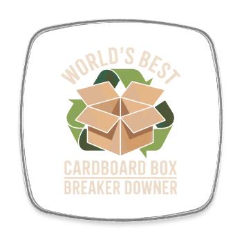 World's Best Cardboard Box Breaker Downer - Square fridge magnet - white - Front