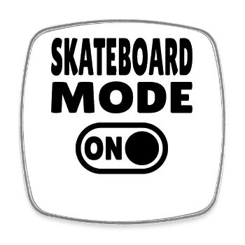 Skateboard Fashion ON - Square fridge magnet - white - Front