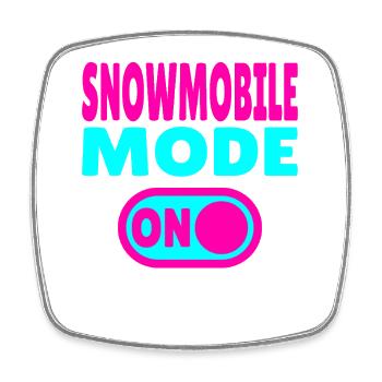 Snowmobile Mode ON - Viereckiger Kühlschrankmagnet - Weiß - Vorne