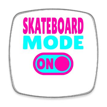 Skateboard Fashion ON - Square fridge magnet - white - Front