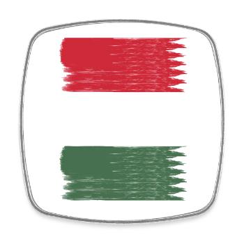 Ungarn Flagge Karte  - Viereckiger Kühlschrankmagnet - Weiß - Vorne