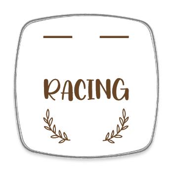 I love racing - Square fridge magnet - white - Front