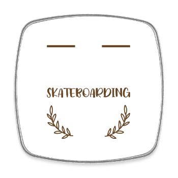 J’adore le design de cœur de skateboard - Magnet carré - blanc - Devant