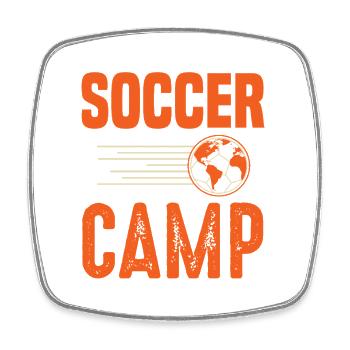 Soccer Camp Retro World Ball Design - Viereckiger Kühlschrankmagnet - Weiß - Vorne