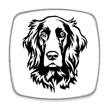 Irish Setter Kopf - Viereckiger Kühlschrankmagnet - Weiß - Vorne