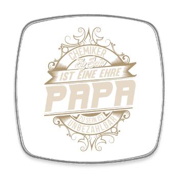 Papa chimiste - Magnet carré - blanc - Devant