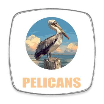 Pélicans Pélican - Magnet carré - blanc - Devant
