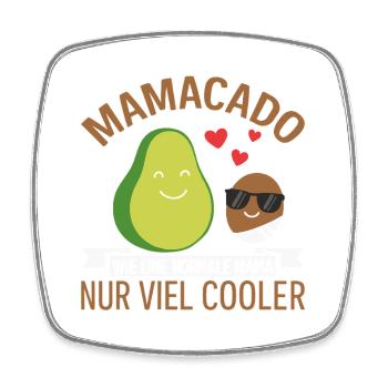 Future maman MAMACADO BEAUCOUP PLUS COOL Drôle - Magnet carré - blanc - Devant