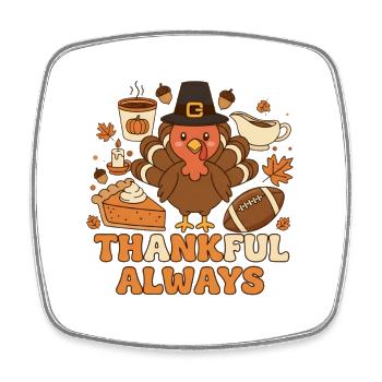 Thankful Turkey Autumn - Square fridge magnet - white - Front