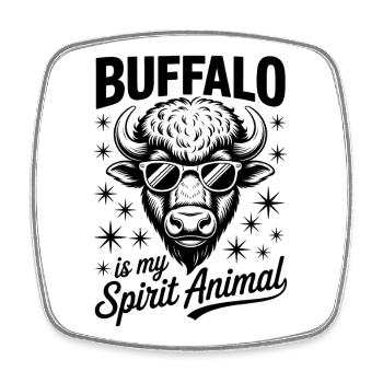 Buffalo Disant Buffalo Drôle Buffalo Cadeau - Magnet carré - blanc - Devant