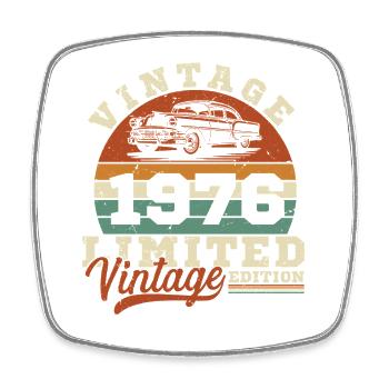1976 Vintage Retro Geburtstagsgeschenk - Viereckiger Kühlschrankmagnet - Weiß - Vorne