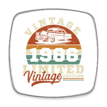 1986 Vintage Retro Geburtstagsgeschenk - Viereckiger Kühlschrankmagnet - Weiß - Vorne