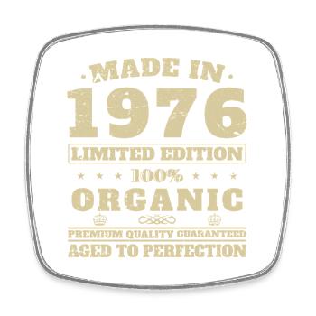 1976 Vintage Retro Birthday Gift - Square fridge magnet - white - Front