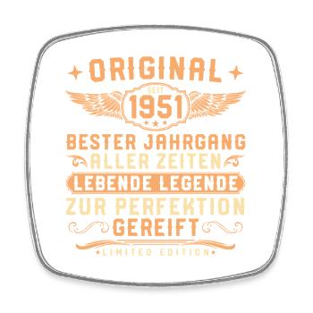 1951 Vintage Living Legend 75ème Anniversaire - Magnet carré - blanc - Devant