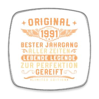 1991 Jahrgang Lebende Legende 35. Geburtstag - Viereckiger Kühlschrankmagnet - Weiß - Vorne